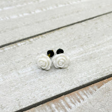 Load image into Gallery viewer, Small rose flower plugs for gauged ears: 14g 12g 10g 8g 6g 4g