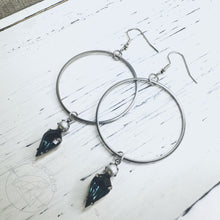 Load image into Gallery viewer, Steel sapphire and pearl hoop screw back plugs gauges tunnels: 2g 0g 00g 1/2" 9/16" 5/8" 18mm 19mm,20mm 22mm 25mm