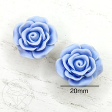 Load image into Gallery viewer, Large matte rose flower plugs gauges for gauged or stretched ears: Sizes 8g, 6g, 4g, 2g, 1g, 0g, 11/32", 00g, 7/16", 1/2"
