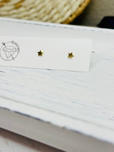 Load image into Gallery viewer, Star stud gold steel earrings