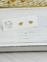 Load image into Gallery viewer, Small Bee stud gold steel earrings
