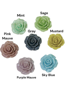 Large rose plugs pastels colors gauges for gauged or stretched ears: Sizes 8g, 6g, 4g, 2g, 1g, 0g, 11/32", 00g, 7/16", 1/2"