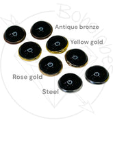 Load image into Gallery viewer, Black Agate cameo hider plugs tunnels for gauged ears:  6g 4g 2g 1g 0g 00g