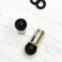 Load image into Gallery viewer, Black onyx ball gauges 4mm 6mm 8mm ball plugs: 14g 12g 10g 8g 6g 4g 2g 1g (7mm)