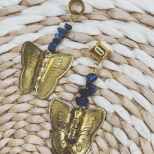 Load image into Gallery viewer, Vintage brass butterfly / moth stone screw back plugs gauges tunnels: 2g 0g 00g 1/2" 9/16" 5/8" 18mm 20mm 22mm 25mm