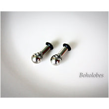 Load image into Gallery viewer, Plugs gauges Stainless steel metal ball silver / gold ball plugs stainless steel plugs gauges 14g -1g