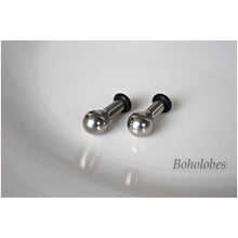 Load image into Gallery viewer, Plugs gauges Stainless steel metal ball silver / gold ball plugs stainless steel plugs gauges 14g -1g