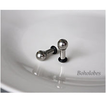 Load image into Gallery viewer, Plugs gauges Stainless steel metal ball silver / gold ball plugs stainless steel plugs gauges 14g -1g