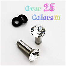 Load image into Gallery viewer, Crystal plugs stainless steel plugs / tunnels for gauges / stretched ears Sizes: 6g, 4g, 2g, 1g, 0g