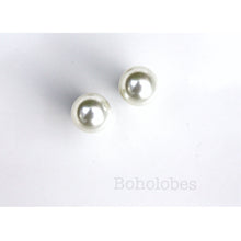 Load image into Gallery viewer, White pearl 6mm 8mm 10mm 12mm ball plugs: 14g - 7/16"