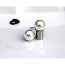 Load image into Gallery viewer, White pearl 6mm 8mm 10mm 12mm ball plugs: 14g - 7/16"