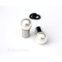 Load image into Gallery viewer, White pearl 6mm 8mm 10mm 12mm ball plugs: 14g - 7/16"