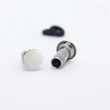Load image into Gallery viewer, Brushed steel disk minimalist stud plugs 14g 12g 10g 8g 6g 4g