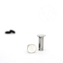 Load image into Gallery viewer, Brushed steel disk minimalist stud plugs 14g 12g 10g 8g 6g 4g
