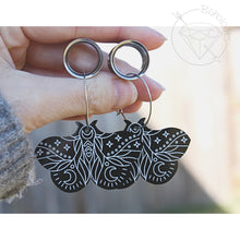 Load image into Gallery viewer, Moth goth wiccan bohemian earrings