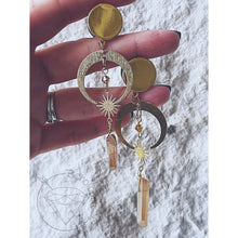Load image into Gallery viewer, Bohemian moon phase quartz plugs gauges tunnels 8g 6g 4g 2g 1g 0g 00g 7/16" 1/2 9/16" 5/8" 3/4" 7/8" 1"