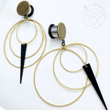 Load image into Gallery viewer, Antique bronze layered metal hoop plugs gauges tunnels 8g 6g 4g 2g 1g 0g 00g 7/16" 1/2 9/16" 5/8" 3/4" 7/8" 1"