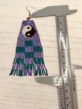 Load image into Gallery viewer, Beaded yin yang dangle plugs dangle earrings - pair