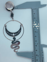 Load image into Gallery viewer, Bohemian moon phase snake python plugs gauges tunnels 8g - 1"
