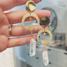 Load image into Gallery viewer, Bohemian moon phase quartz plugs gauges tunnels 8g 6g 4g 2g 1g 0g 00g 7/16" 1/2 9/16" 5/8" 3/4" 7/8" 1"