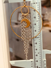 Load image into Gallery viewer, Celestial moon two toned chain bohemian plugs gauges tunnels 8g 6g 4g 2g 1g 0g 00g 7/16" 1/2 9/16" 5/8" 3/4" 7/8" 1"