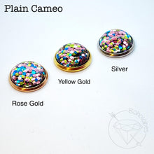 Load image into Gallery viewer, Confetti glitter rose gold silver lace cameo hider plugs 14g - 7/16"