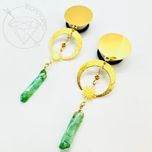 Load image into Gallery viewer, Bohemian moon phase quartz plugs gauges tunnels 8g 6g 4g 2g 1g 0g 00g 7/16" 1/2 9/16" 5/8" 3/4" 7/8" 1"