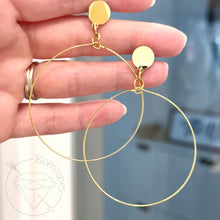 Load image into Gallery viewer, Gold wire Hoop plugs Gold hoop plugs gauges tunnels 6g - 1/2"