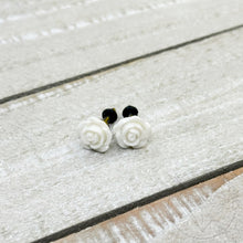 Load image into Gallery viewer, Small rose flower plugs for gauged ears: 14g 12g 10g 8g 6g 4g