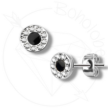 Load image into Gallery viewer, Mini rhinestone minimalist stud plugs 14g 12g 10g 8g 6g 4g
