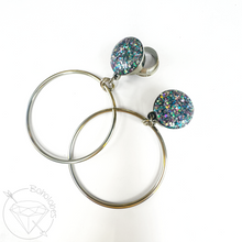 Load image into Gallery viewer, Chunky Steel Wire Hoop glitter Screw Back Plugs 2g 1g 0g 11/32” 00g 7/16” 1/2” 9/16” 5/8” 11/13” 3/4” 13/16” 7/8” 1” 1 1/8"