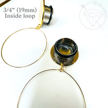 Load image into Gallery viewer, Gold wire Hoop plugs Gold hoop plugs gauges tunnels 6g - 1/2"