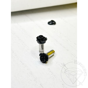 Small rose flower plugs for gauged ears: 14g 12g 10g 8g 6g 4g