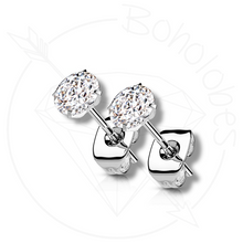 Load image into Gallery viewer, Crystal stud prong earrings | plugs: 14g 12g 10g 8g 6g 4g 2g 1g 0g