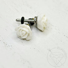 Load image into Gallery viewer, Small rose flower plugs for gauged ears: 14g 12g 10g 8g 6g 4g