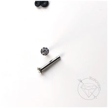 Load image into Gallery viewer, Tiny 4mm Austrian crystal stainless steel plugs / tunnels for gauges / stretched ears Sizes: 14g, 12g, 10g, 8g