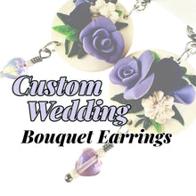 Load image into Gallery viewer, Lavender Floral Plug Earrings | Crystal Dangle Tunnels 14g 12g 10g 8g 6g 4g 2G 0G 00G 1/2" 9/16" 5/8" 11/16" 3/4” 13/16" 7/8" 1" 1 1 1/8"