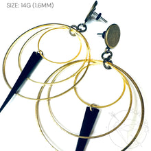 Load image into Gallery viewer, Antique bronze layered metal hoop dangle plugs gauges drop plugs tunnels 14g - 1"