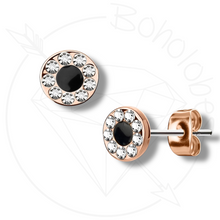 Load image into Gallery viewer, Mini rhinestone minimalist stud plugs 14g 12g 10g 8g 6g 4g