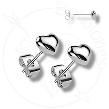 Load image into Gallery viewer, Mini bubble heart minimalist stud plugs 14g 12g 10g 8g