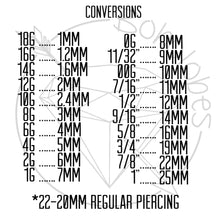 Load image into Gallery viewer, Steel wire hoop screw back plugs gauges tunnels: 2g 0g 00g 1/2&quot; 9/16&quot; 5/8&quot; 18mm 20mm 22mm 25mm