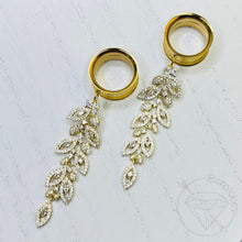 Load image into Gallery viewer, Yellow gold rhinestone plugs