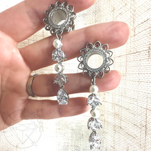 Load image into Gallery viewer, Ornate Crystal Gauges - Boho Style Glam Plugs &amp; Statement Jewelry - tribal heart 2G 0G 00G 1/2" 9/16" 5/8" 3/4" 7/8" 1"
