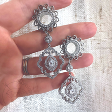 Load image into Gallery viewer, Ornate Crystal Gauges - Boho Style Glam Plugs &amp; Statement Jewelry - tribal heart 2G 0G 00G 1/2" 9/16" 5/8" 3/4" 7/8" 1"