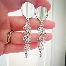 Load image into Gallery viewer, Ornate Flower petal Crystal Gauges Boho Glam Plugs 4g 2g 1g 0g 11/32” 00g 7/16” 1/2” 9/16” 5/8” 11/13” 3/4” 13/16” 7/8” 1”1 1/8" 1 3/16"
