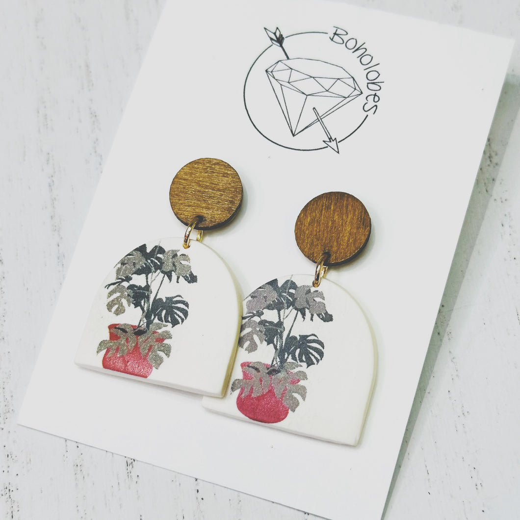 Plant mom dangle earrings