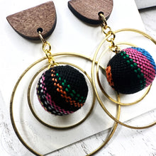 Load image into Gallery viewer, Tribal hoop dangle earrings