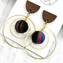 Load image into Gallery viewer, Tribal hoop dangle earrings