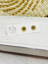 Load image into Gallery viewer, Seed of life flower of life stud gold steel earrings