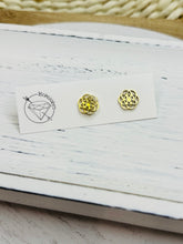Load image into Gallery viewer, Seed of life flower of life stud gold steel earrings